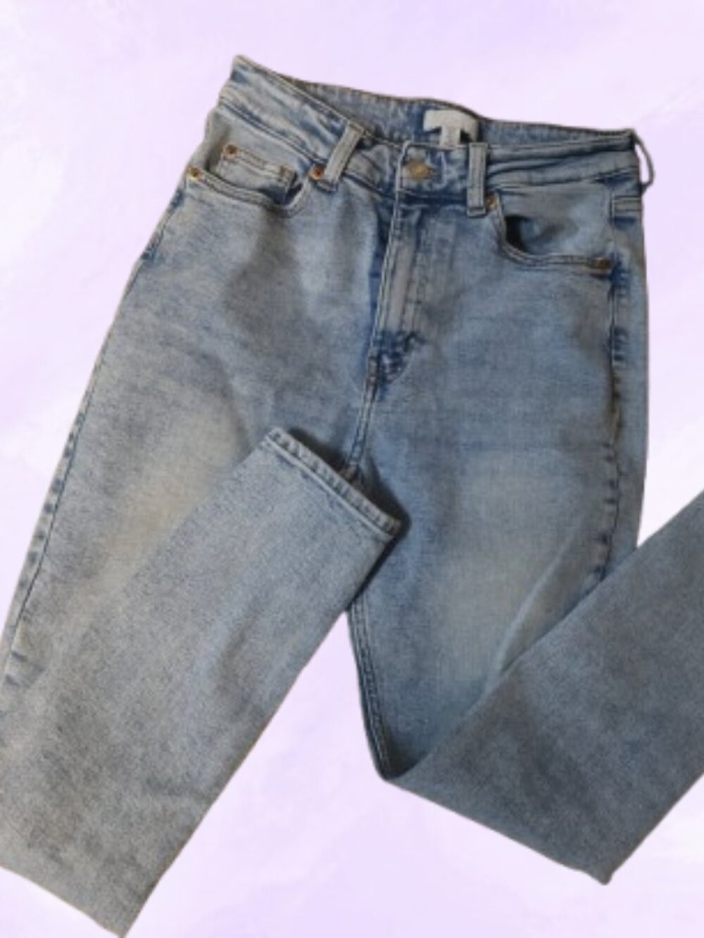 H&M H and M jeans denim skinny jeans casual in medium wash blue size 4.